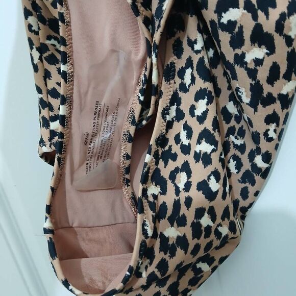 Aerie womens xl one piece cheeky swimsuit cheetah print tan and black - Picture 2 of 6